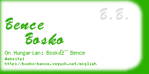 bence bosko business card